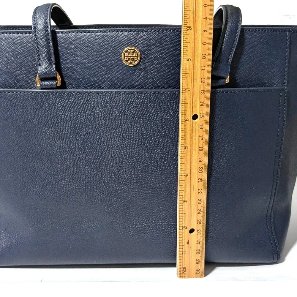 Tory Burch Robinson Tote Navy Saffiano Leather Shoulder‎ Bag Medium